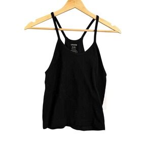 Ododos Black Ribbed Racerback Tank Top XL/XXL Crop Nylon Spandex Stretchy New